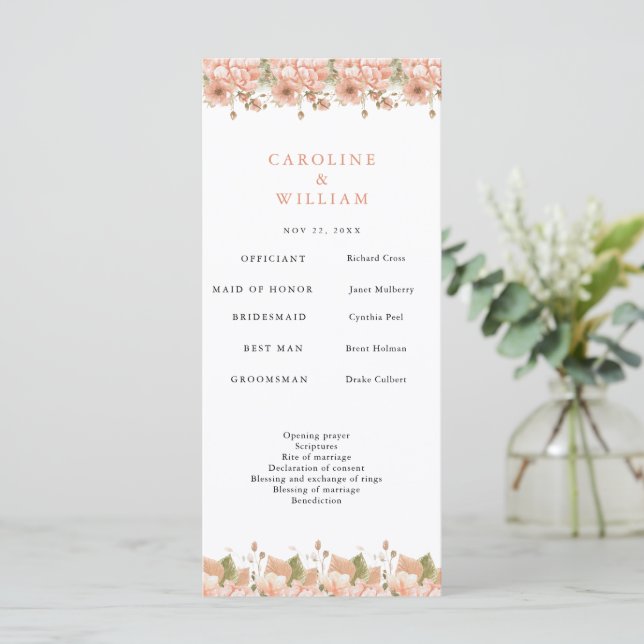 Programa Boho Floral Wedding (Em pé/Frente)
