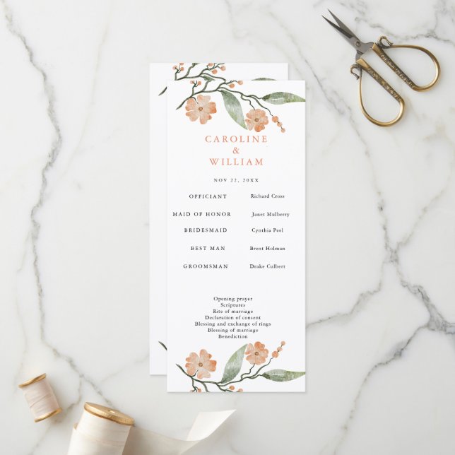 Programa Boho Floral Wedding (Frente/Verso In Situ)