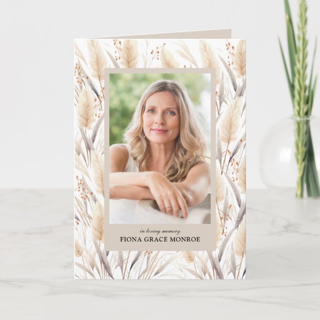 Programa Boho Fronds Foto Memorial Folheto (Frente)