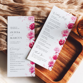 Programa Boho Magenta - Casamento Elegante Floral Quente Ro