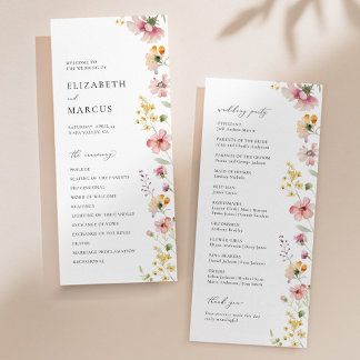 Programa Boho Meadow Wildflower Wedding Program