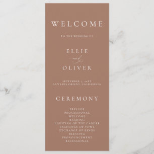 Programa Boho Mocha Mousse Casamento Minimalista Elegante