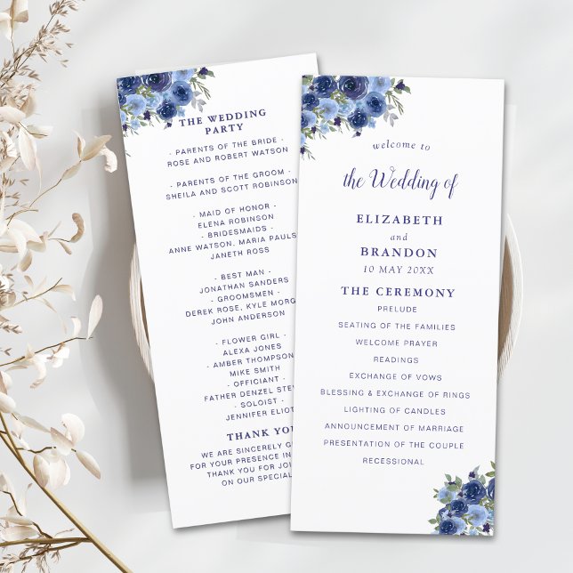 Programa Boho Navy Flowers – Countryside Wedding (Criador carregado)