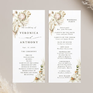Programa Boho Protea Pampas Grass Cerimônia de Casamento Fl