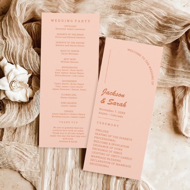 Programa Boho Retro Orange Wedding (Criador carregado)