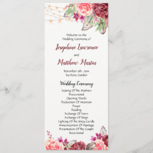 Programa Boho Rosas Luzes de Penas Casamento