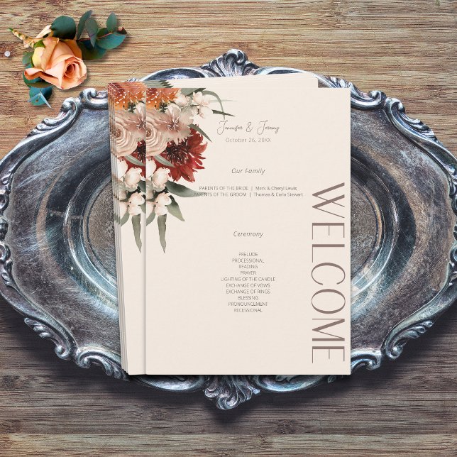 Programa Boho Rust & Neutral Cream Fall Floral (Boho Rust & Neutral Cream Fall Floral Program)