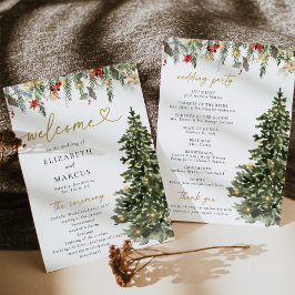 Programa Boho Rustic Christmas Pine Tree Casamento