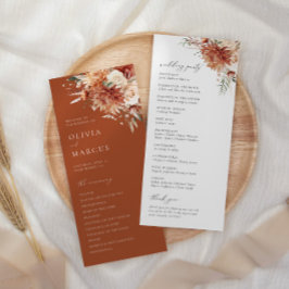 Programa Boho Terracotta Dahlia Rosa Wedding