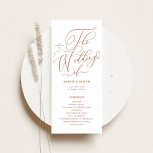 Programa Boho Terracotta Whimsical Calliographic Wedds