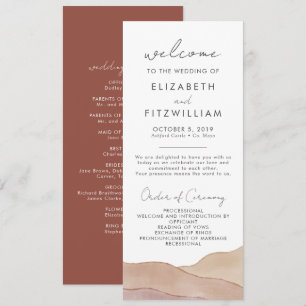 Programa Boho Watercolor Abstrato Rust Maple Wedding