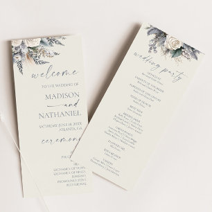 Programa Boho White Rose Floral Flower Garden Casamento