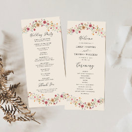 Programa Boho Wildflower Wedding Program