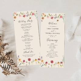 Programa Boho Wildflower Wedding Program