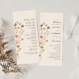 Programa Boho Wildflower Wedding Program