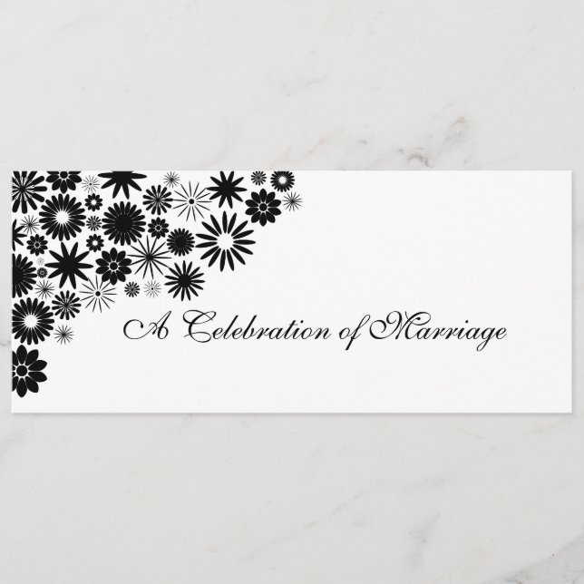 Programa bonito Florals Black Weding (Frente)
