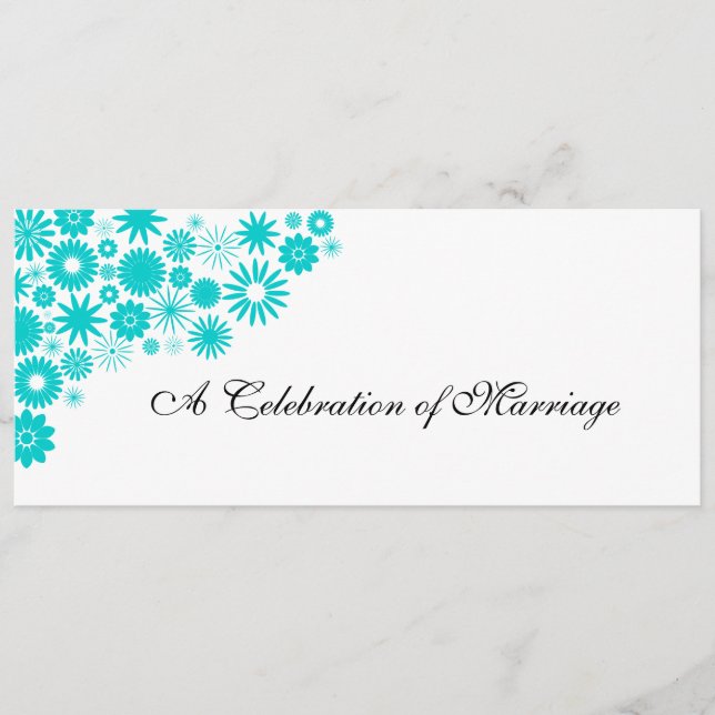 Programa bonito Florals Turquoise Weding (Frente)