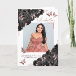 Programa Borboletas de Quinceanera Tiara, Douradas e Rosa