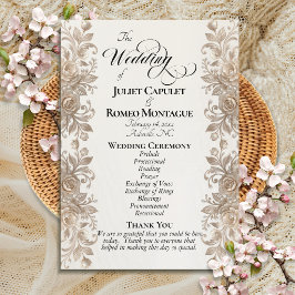 Programa Borda de Rosa em Creme - Casamento