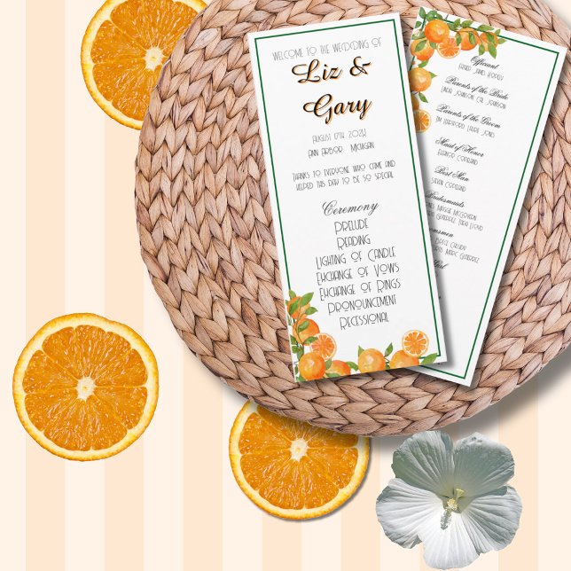 Programa Botânico Elegante Minimalista Laranja (Criador carregado)