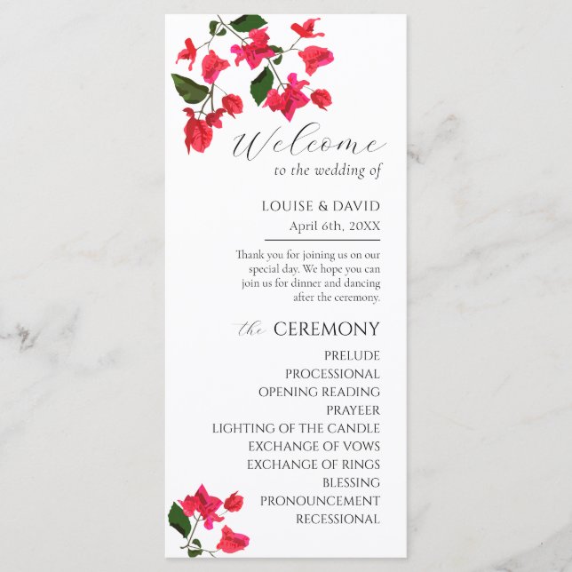 Programa Bright Red Bougainville Wedding Flat Program (Frente)