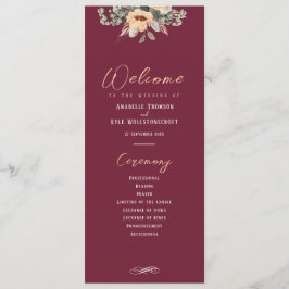 Programa - Burgundy Elegante, Casamento