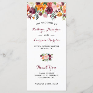 Programa Burgundy Orange Pink Flowers Weders Program