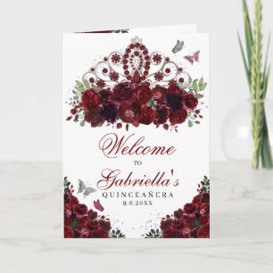 Programa Burgundy & Silver Tiara Quinceanera