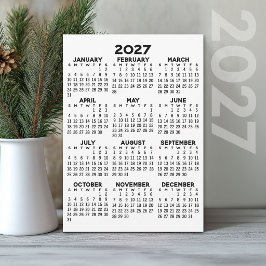 Programa Calendário Mínimo de 2027 - Vista Anual Preto e Br