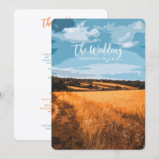 Programa Campo Dourado da Natureza Rústica de Verão Ensolar (Frente/Verso)