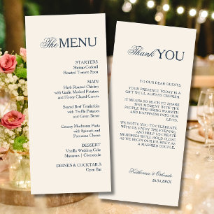 Programa Cardápio de casamento Champagne Formal Old Money O
