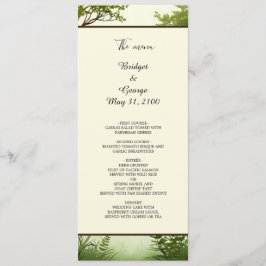 Programa cardápio de casamento da árvore verde rustica