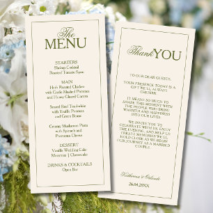 Programa Cardápio de casamento Olive Formal Old Money Agrad