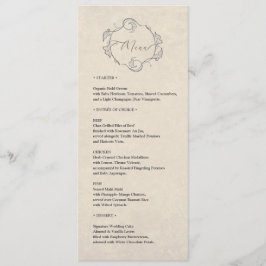 Programa Cardápio de Jantar de Casamento Minimalista Vintag