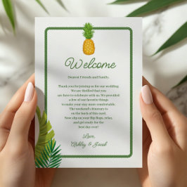 Programa Carta e Itinerário de Casamento Tropical Retrô