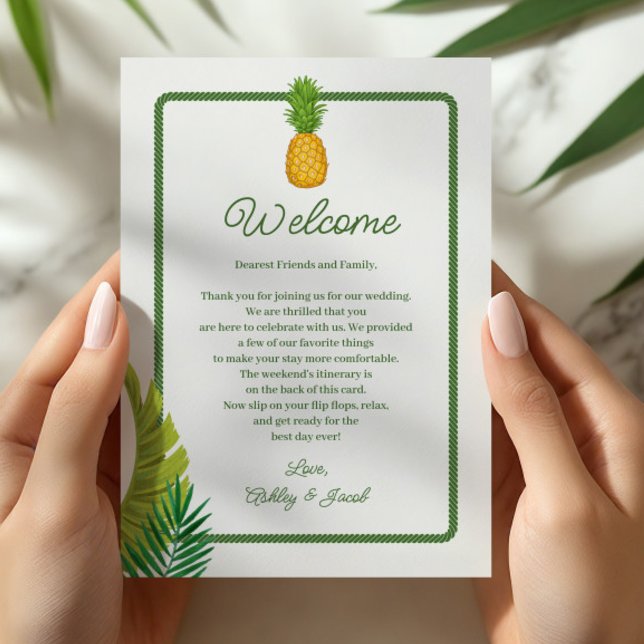 Programa Carta e Itinerário de Casamento Tropical Retrô (Criador carregado)