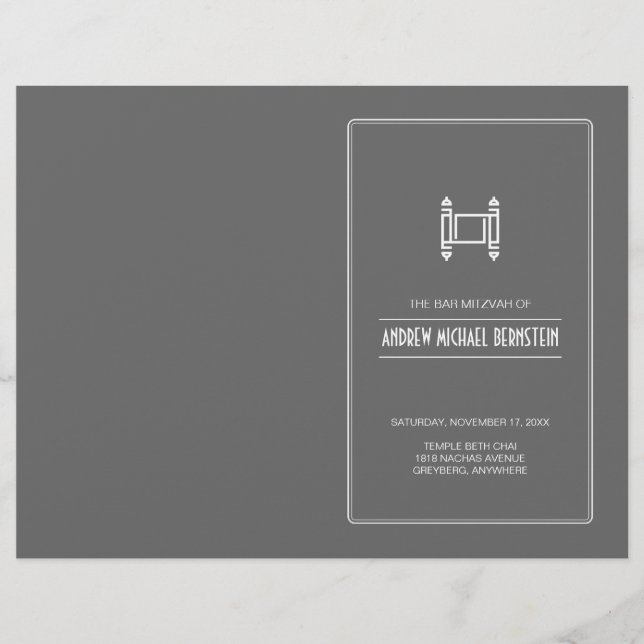 Programa Carvões Simples Torah Bar Mitzvah (Frente)