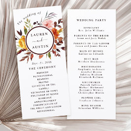 Programa Casamento Aquarela Jardim Outonal Marsala