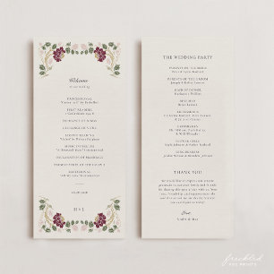 Programa Casamento Art Nouveau Floral Borgonha