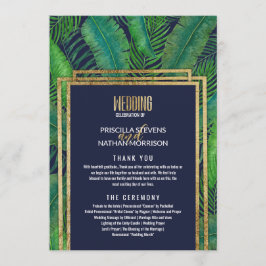 Programa Casamento Azul com Marinho Dourado verde-palmeira 
