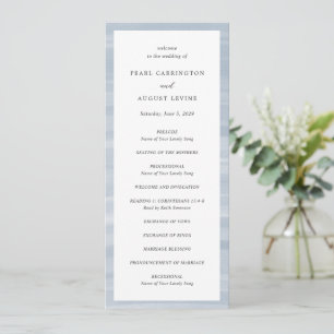 Programa Casamento Azul Desbotado Elegante Costa Chic
