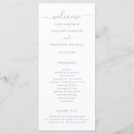 Programa Casamento Azul Dusty, Script Elegante Simples