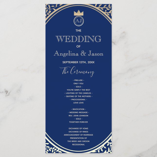 Programa Casamento Azul Marinho (Frente)