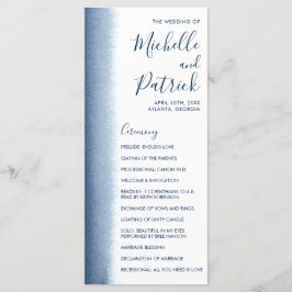 Programa Casamento Azul Marinho Aquarela Moderna
