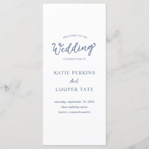 Programa Casamento Azul Simples e Moderno com Fontes Negrit