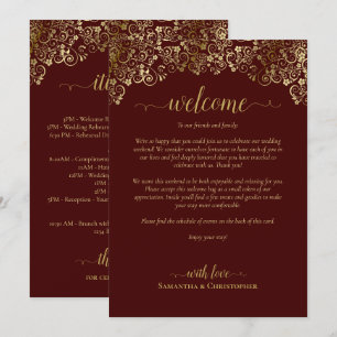 Programa Casamento Bege e Dourado Bem-Vindo e Itinerário