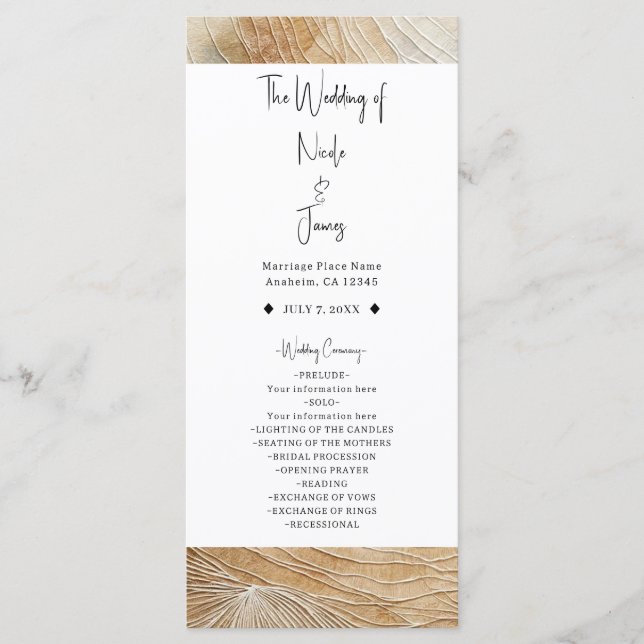 Programa Casamento Boêmio Boho Neutro Natural Arejado (Frente)