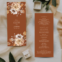 Programa Casamento Boho Floral Terracota Moderno e Elegante