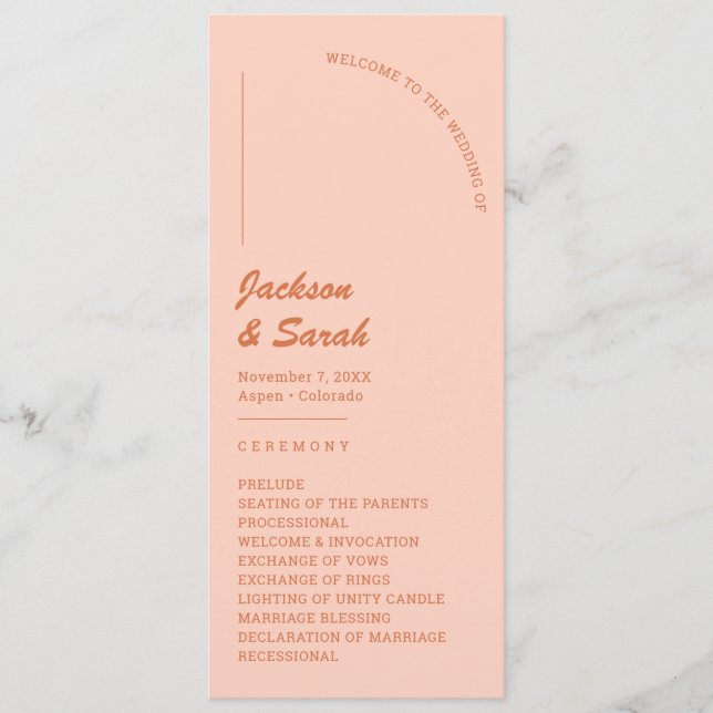 Programa Casamento Boho Retro Laranja  (Frente)