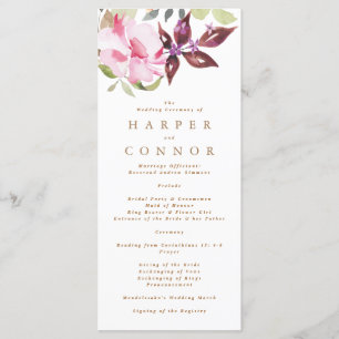 Programa Casamento Bonito De Aquarela Elegante